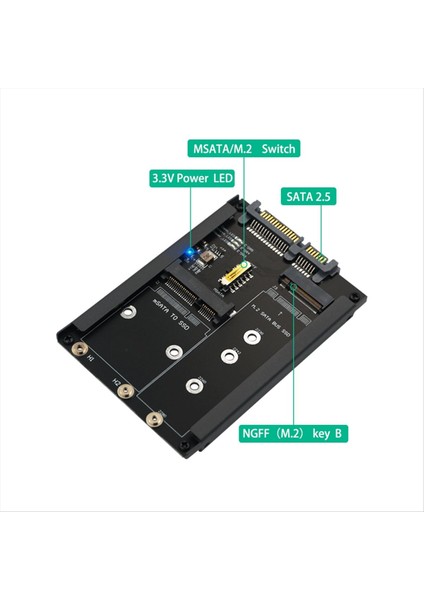 2ın1 Msata + B Key/b + M Keafi M 2 SSD Ila 2 5 Sata Adaptör Kartı M2 Ngff Sata3 2230 2242 2260 2280 (Yurt Dışından) fırsatları