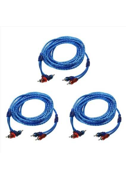 3pcs 5m 2 Rca - 2 Rca Tapa Araç Stereo Ses Bakır Kablo Sistemi Amplifikatör Örgülü (Yurt Dışından)