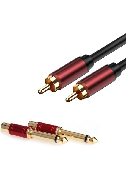 2pcs 6 35MM 1/4 Inç Erkek Mono Ts - Rca Kadın Bağlantı Bağlantı Ses Adaptörü Rca Lotus Kablosu Subwoofer Kablosu (Yurt Dışından) fırsatları