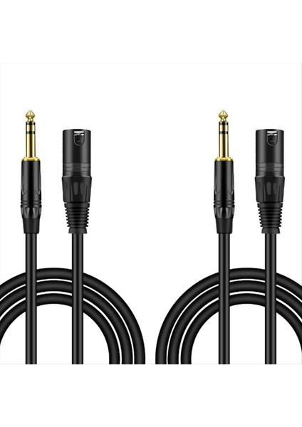 2 Paket 6 35 mm 1/4 Inç Erkek - Xlr Erkek Ses Stereo Mikrofon Kablosu - Erkek Ila Xlr Erkek Dengeli Hoparlör Mikrofon Kablosu 1 Metre (Yurt Dışından)