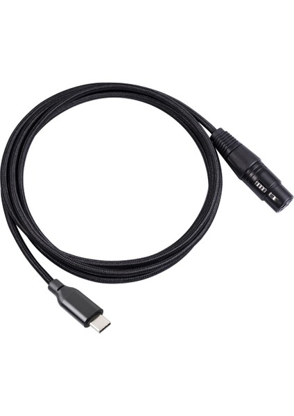 USB Tip C Ila Xlr Adaptör Tip C Erkek - 3 Pin Xlr Kadın Mikrofon Kablo Konektörü Bilgisayar Ses Veri Kablosu 3 Metre (Yurt Dışından)