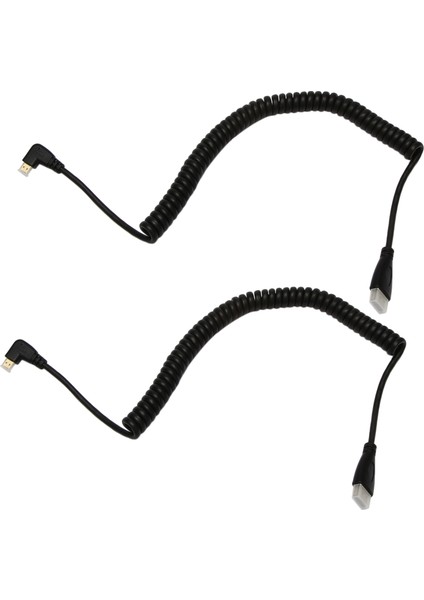 2x Sol Açılı Mikro-Hdmı-Hdmı Erkek Kablosu Kameralar Için Gerilmiş Uzunluk (Yurt Dışından)