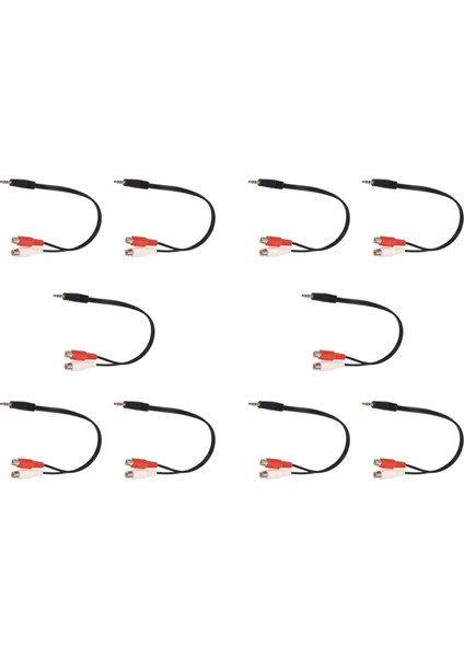 10X 3 5mm Stereo Adaptör Kulaklık Jakı - 2 Rca Jak Adaptör Ses Kablosu 3 5mm Erkek Ila 2x Rca Dişi (Yurt Dışından)
