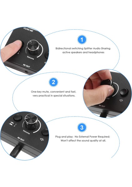 3 5mm Ses Anahtarlayıcı 2 Giriş 1 Çıkış/1 Giriş 2 Çıkış Ses Sericilik Anahtarıcı Ses Anahtarlayıcı Kutusu Tek Kişisel Sabit Düğmesi (Yurt Dışından) fiyatları