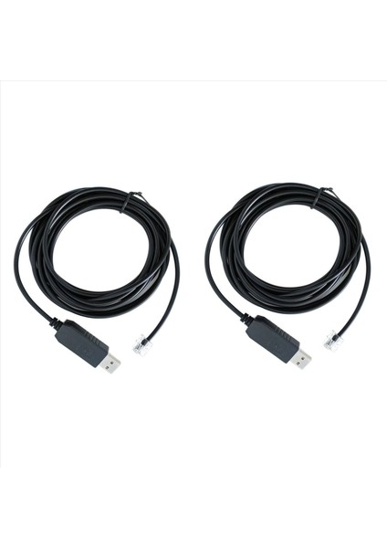 2x USB-RJ11 RJ12 6P4C Adaptör Seri Kontrol Kablosu Eqmod Az-Gtı Mount Pc Için El Kontrol Kablosu Bağlantı 1 8m (Yurt Dışından)