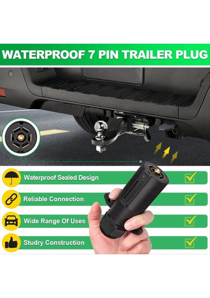 7 Pin Römork Fişi Su Geçirmez Yuvarlak Rv Tarzı 7 Yollu Römork Fişi Çıkarılabilir 7 Pin Römork Konektörü Adaptörü Erkek Ucu (Yurt Dışından) indirimleri