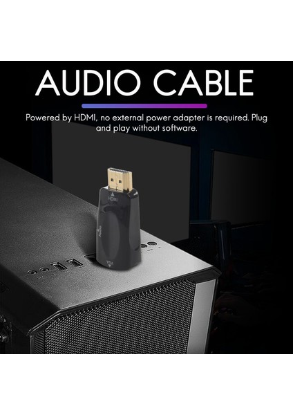 1080P HDMI Erkek - VGA Kadın Adaptör Video Dönüştürücü Ses Çıkışı N3 Siyah (Yurt Dışından) modelleri