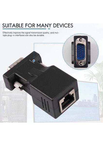 VGA Extender Erkek - Lan Cat5 Cat6 RJ45 Ağ Kablosu Adaptörü (Yurt Dışından) fiyatları