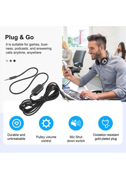 Logitech Için 2m Taşınabilir Kulaklık Kablosu Ses Kordonu Hattı Gpro x G233 G433 Kulaklık Kulaklık Aksesuarları (Yurt Dışından) fırsatları