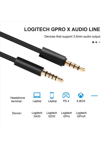 Logitech Için 2m Taşınabilir Kulaklık Kablosu Ses Kordonu Hattı Gpro x G233 G433 Kulaklık Kulaklık Aksesuarları (Yurt Dışından) indirimleri