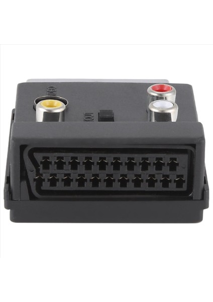 En Yeni Değiştirilebilir Scart Erkek-Kadın S-Video 3 Rca Ses Adaptör Konvektörü (Yurt Dışından)