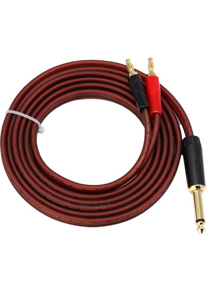 1/4 Ts-Muz Fişi 6 35MM Ts Fono-Muz Fiş Hoparlör Ses Kablosu Altın Kaplama 1/4 Ts Erkek Ila Çift Muz (1 5m) (Yurt Dışından)