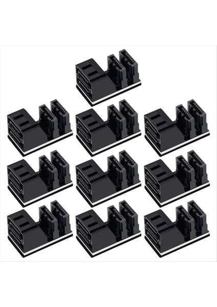 10 Adet Çift Sata 7pin Dişi Ila Çift 7pin Erkek 90 Derece Açılı Adaptör Anakart Sata Adaptörü Masaüstü SSD HDD (Yurt Dışından)