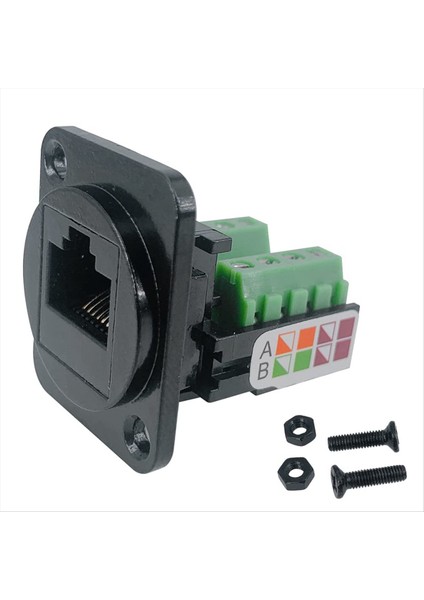 5pcs RJ45 Dişi Panel Montaj Vidalı Terminal Adaptörü D Tipi RJ45 8P8C Dişi-8pin Terminal (Yurt Dışından) fiyatları