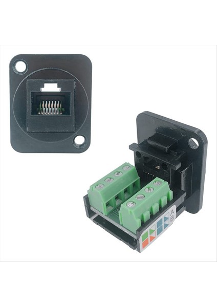 5pcs RJ45 Dişi Panel Montaj Vidalı Terminal Adaptörü D Tipi RJ45 8P8C Dişi-8pin Terminal (Yurt Dışından) indirimleri