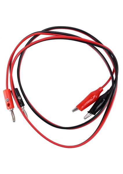 2 Pcs Kırmızı Siyah Banana Timsah Klipsleri Prob Test Kablosu 1m (Yurt Dışından)