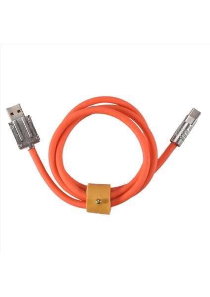 120W 6A Süper Hızlı Şarj USB C Şarj Kablosu USB Type-C Şarj+Veri Aktarımı 2-1 Arada Cep Telefonu Kablosu Turuncu (1m) (Yurt Dışından)