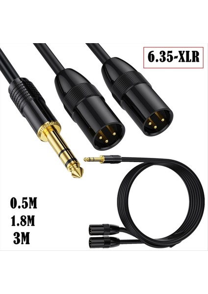 6 35MM Trs Erkek Fişine 2 Çift Xlr Erkek Mikrofon Stereo Dengesiz Ses Dönüştürücü Adaptörü Y Splitte Kablo Kablosu-C (Yurt Dışından) modelleri