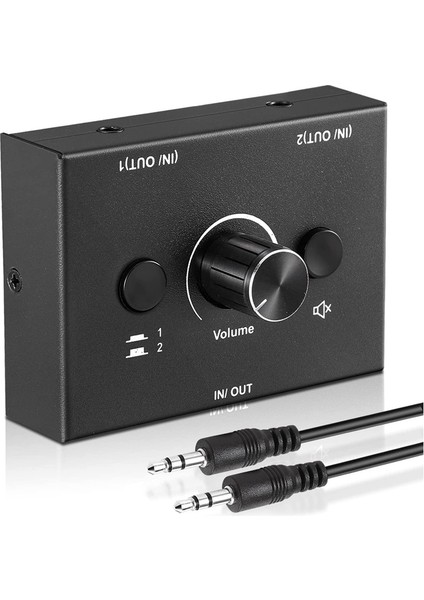 3 5mm Ses Anahtarlayıcı 2 Giriş 1 Çıkış/1 Giriş 2 Çıkış Ses Sericilik Anahtarıcı Ses Anahtarlayıcı Kutusu Tek Kişisel Sabit Düğmesi (Yurt Dışından)