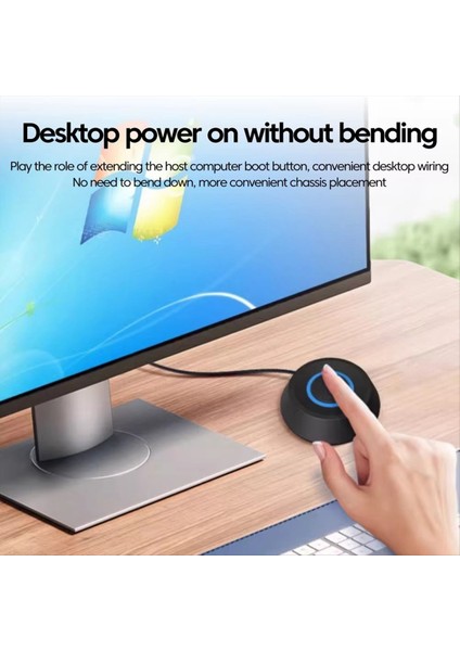 Bilgisayar Masaüstü Anahtarı 1 8m Pc Anakartı Harici Başlatma Güç LED Işık Düğmesi Uzatma Kablosu Yuvarlak Başlangıç Anahtarı (Yurt Dışından) modelleri