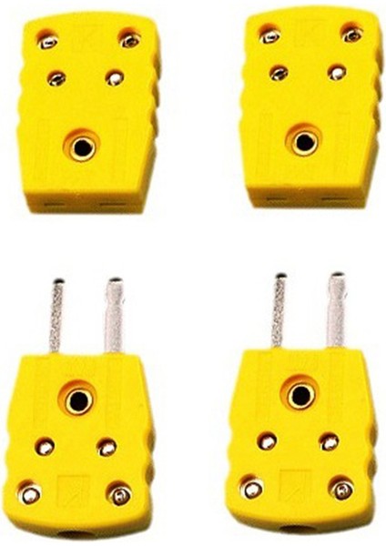 2 Çift K Tipi Erkek Kadın Termokupl Fiş Adaptörü Yüksek Sıcaklık 100 ° C (212 ° F) Sıcaklık Sensörü Konektörü (Yurt Dışından)