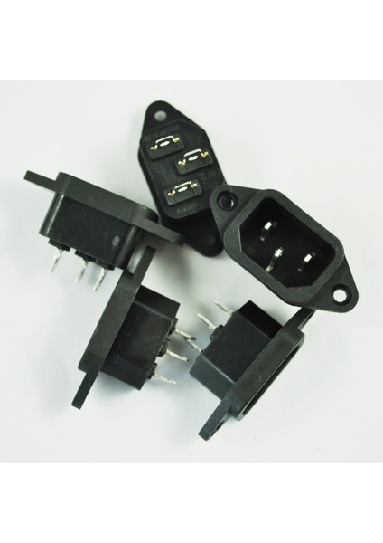 10 Pcs 3p Iec 320 C14 Erkek Paneli Panel Güç Giriş Soket Konektörleri Ac 250V 10A (Yurt Dışından) fırsatları