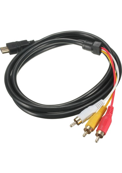 Siyah 5 Fit 1 5m HDMI Erkek - 3 Rca Video Ses Av Kablo Adaptörü Hdtv 1080P (Yurt Dışından)