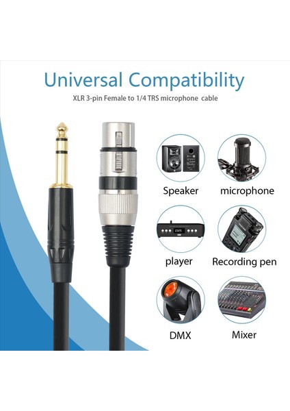 Trs 1/4 Inç - Xlr 3pin Kablo Dengeli Xlr - Jack 6 35MM Trs Sinyal Bağlantı Kablosu Mikrofon Ses Kablosu 1 8m (Yurt Dışından) fiyatları