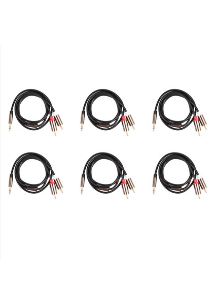 6x Jack 3 5mm Ila 2 Rca Ses Kablosu Aux Aux -Splitter 3 5mm Stereo Erkek - Erkek Rca Adaptör 2 Hoparlör Kablosu 1m (Yurt Dışından)