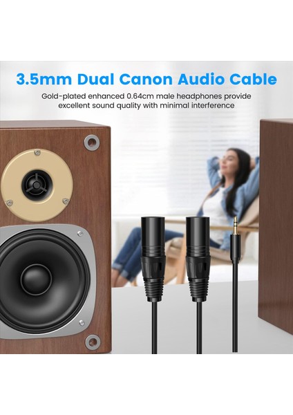 Çok Fonksiyonlu Ses Kablosu 3 5/6 35MM Erkek Kriko Çift Xlr Erkek Jack Kablosu Xlr Uzantı Kablosu 6 35/3 5mm 3m (Yurt Dışından) fırsatları