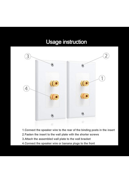 8 Paket Tek Çeten 1 0 Hoparlör Tel Duvar Plakası (Muz Tapası Duvar Plakası) 1 Hoparlör Için Beyaz (Yurt Dışından) fırsatları