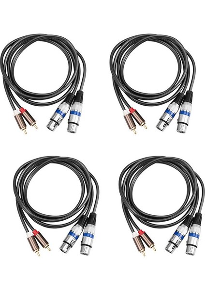 4x Hıfı Audio Kablosu 2 Rca Erkek To Xlr 3 Pın Daka Mızı Kurulumu Confolyacıcı Iki Xlr - Çift Rca Kapalı Kablo 1 5m (Yurt Dışından)