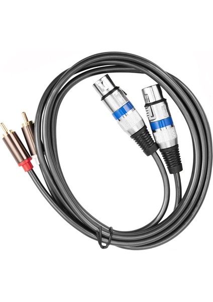 4x Hıfı Audio Kablosu 2 Rca Erkek To Xlr 3 Pın Daka Mızı Kurulumu Confolyacıcı Iki Xlr - Çift Rca Kapalı Kablo 1 5m (Yurt Dışından) fırsatları