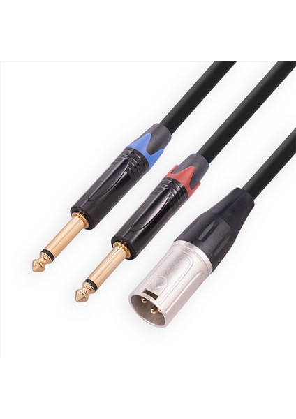 2x Çift 6 35MM 1/4 In Xlr Erkek Y Ayırıcı Kablosu 3pin Xlr Erkek Ila Çift 6 35MM Fiş Ses Mikrofon Kablosu 3 3 Feet (Yurt Dışından) fiyatları
