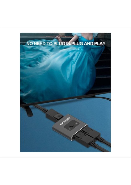 Hd 8k 60Hz Iki Yönlendirme Anahtarı 1 In 2 Out HDMI Uyumlu Splitter Video Distribütör Dizüstü Bilgisayar Için Çift Ekran (Yurt Dışından) fiyatları