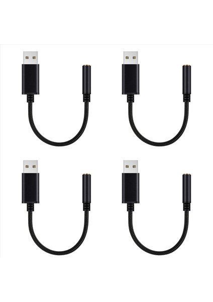 4x USB Ila 3 5mm Kulaklık Jakı Ses Bağdaştırıcısı Pc Için Ps4 Için Pc Dizüstü Bilgisayar Için Harici Stereo Ses Kartı Mac Vb Için (0 6 Feet) (Yurt Dışından)