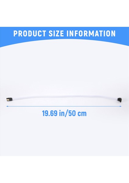 50CM Sata 3 0 Iıı Sata3 7pın Veri Kablosu Diğer Açı 6gb/s SSD Kabloları HDD Sabit Disk Veri Kablosu Naylonlu (Beyaz) (Yurt Dışından) fırsatları
