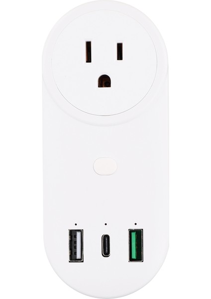 Akıllı Soket Wifi Fiş 16A 2 Delikli Usb+Tip-C Çıkışları 65W Uzaktan Kumanda Uyumlu Alexa Abd Fişi (Yurt Dışından)