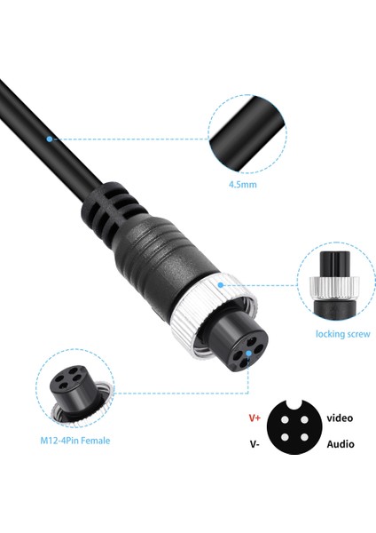 Arka Görünüm Kamerası ve Monitör Için Video Kamera Kablosu Araba Kamyonu Için 4pin Havacılık Uzatma Kablosu Uzatma Kablosu Rv 10M (Yurt Dışından) fiyatları