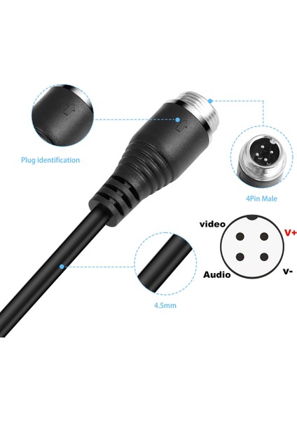 Arka Görünüm Kamerası ve Monitör Için Video Kamera Kablosu Araba Kamyonu Için 4pin Havacılık Uzatma Kablosu Uzatma Kablosu Rv 10M (Yurt Dışından) fırsatları