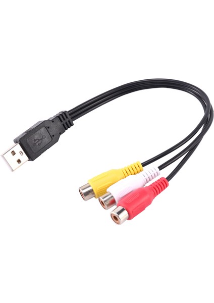 Hdtv Tv Televizyon Kablosu Için 3 Rca Dişi Adaptör Ses Dönüştürücü Video Av A/v Kablosu 2 Adet USB Erkek Fişi (Yurt Dışından) fiyatları