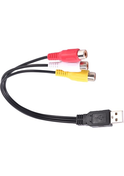Hdtv Tv Televizyon Kablosu Için 3 Rca Dişi Adaptör Ses Dönüştürücü Video Av A/v Kablosu 2 Adet USB Erkek Fişi (Yurt Dışından) fırsatları