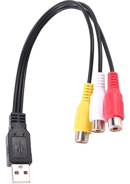 Hdtv Tv Televizyon Kablosu Için 3 Rca Dişi Adaptör Ses Dönüştürücü Video Av A/v Kablosu 2 Adet USB Erkek Fişi (Yurt Dışından) indirimleri
