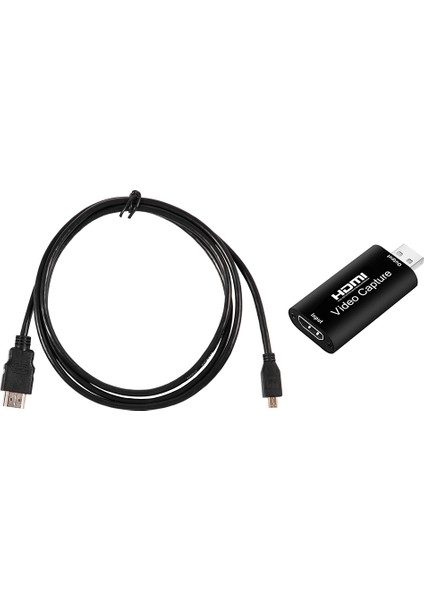 1 Pcs 1 5m Mini HDMI - HDMI Kablo ve 1 Pcs Audio Video Yakalama Kartları HDMI - USB 2 0 1080P 4K Kayıt (Yurt Dışından)