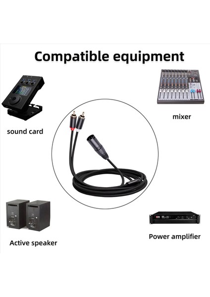 2x Xlr&#39 Den Çift Rca Ses Kablosu A1 Xlr Erkek 3 Pin To Dual Rca Erkek Fiş Ses Kablosu Amplifikatörü Karıştırma Av Kablosu 2m (Yurt Dışından)