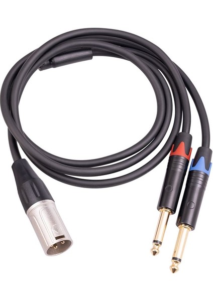 Çift 6 35MM 1/4 In Xlr Erkek Y Ayırıcı Kablosu 3pin Xlr Erkek Ila Çift 6 35MM Fiş Ses Mikrofon Kablosu 3 3 Feet/1metre (Yurt Dışından)