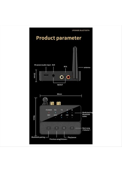 2 Arada Bluetooth 5 3 Audio Verici Alıcı Hd Düşük Gecikme 3 5mm Aux Kablosuz Adaptörü Tv Pc Otomobil Hoparlörü (Yurt Dışından) indirimleri