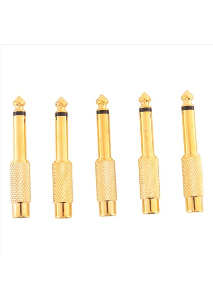 5x Altın Kaplama 6 35MM 1/4 Inç Erkek Mono Fiş Rca Kadın 6 5mm Jack Audio Stereo Adaptör Bağlantı Tap Ts Dönüştürücü Ses Mikseri (Yurt Dışından) modelleri