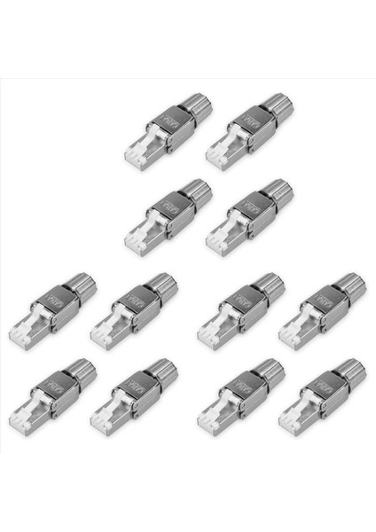 RJ45 Ağ Konektör Paketi 12 CAT6A Rj -45 Ağ Konektörleri Seti -Kalıcı Cat 6A Ethernet Kablo Gerinim Kaldırma Fişleri (Yurt Dışından)