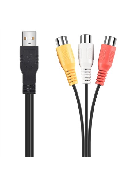 1pc USB Erkek Fişine 3 Rca Kadın Adaptör Ses Dönüştürücü Video Av A/v Kablosu Hdtv Tv Televizyon Tel Kablosu Için Rca Kablosu (Yurt Dışından)